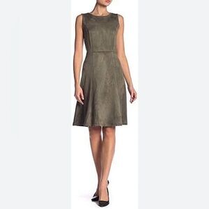 🆕 Philosophy Faux Suede Fit & Flare Sleeveless Mini Dress, Grey, Size 10
